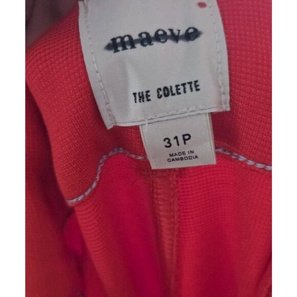 The Colette Knit Crop Wide-Leg Pants by Maeve Sz 31 Petite True Red New - Picture 5 of 5